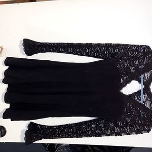 Lacy black short dress from free people